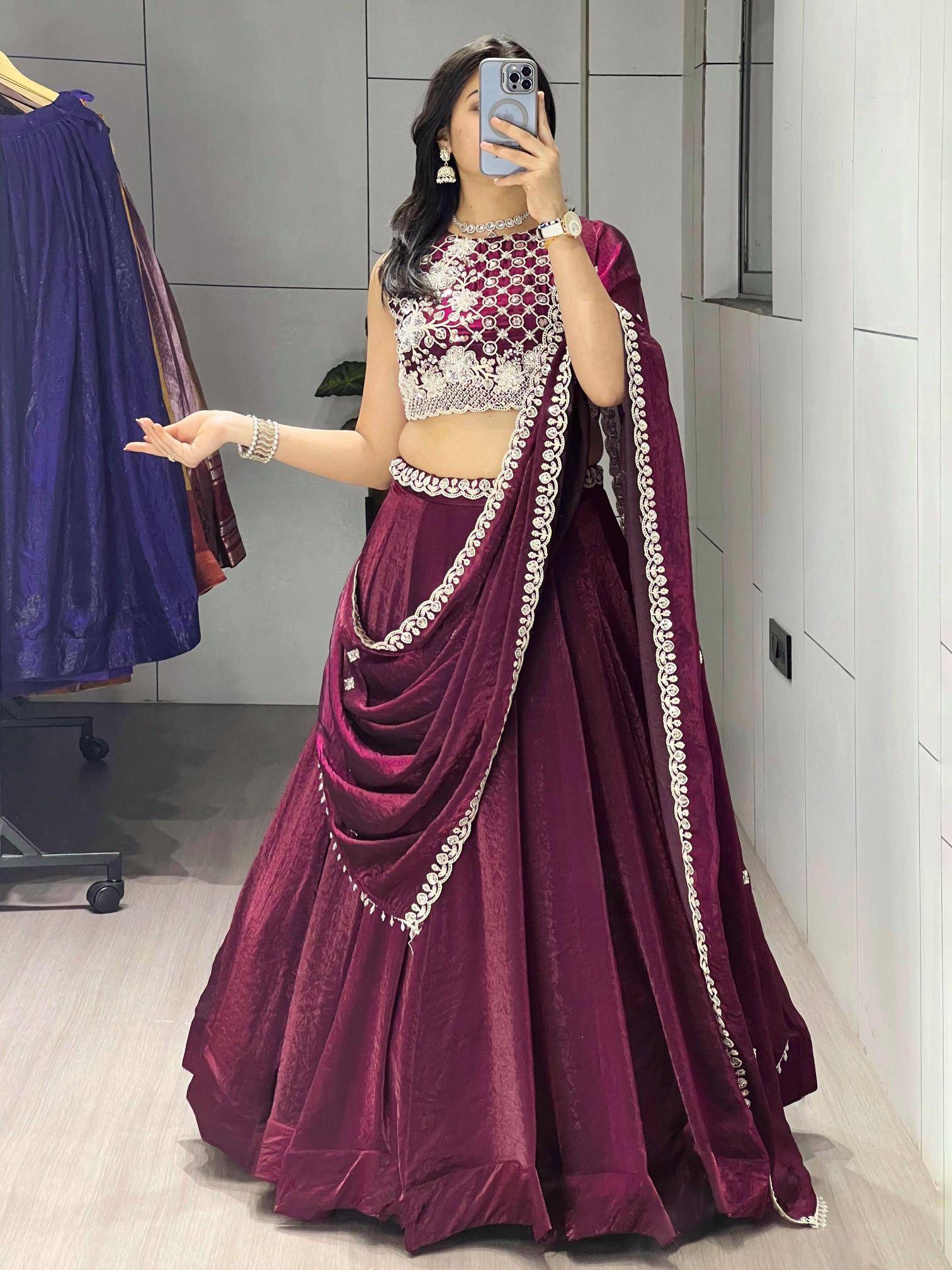 GRTN8 125 BERRYWINE Fendy Budget Lehenga Choli in Delhi